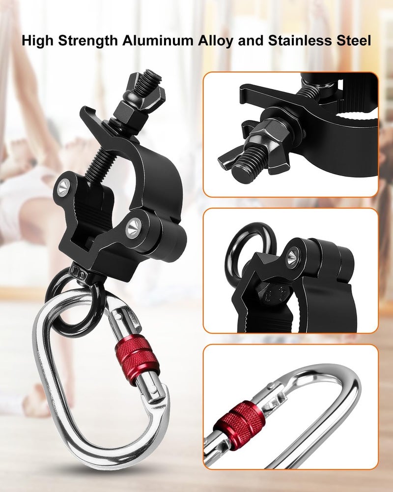 THXCHER 35-45mm Pole Dancing Hanging Clamp, 220lbs Capacity Heavy Duty Rotation Device with Locking Mechanism for Aerial Yoga Hammock Silk Fitness Training Equipment - Image 4